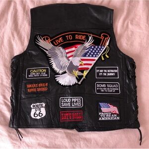 Motorcycle vest patches embroidered
